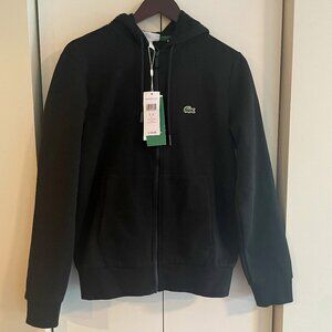 Lacoste Black Hoodie with Green Logo